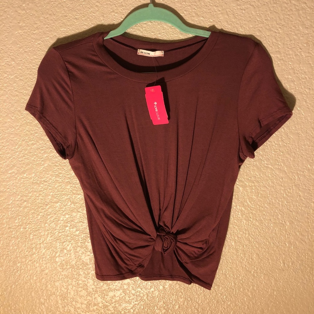 Crop Top Tee with Knot Tie
